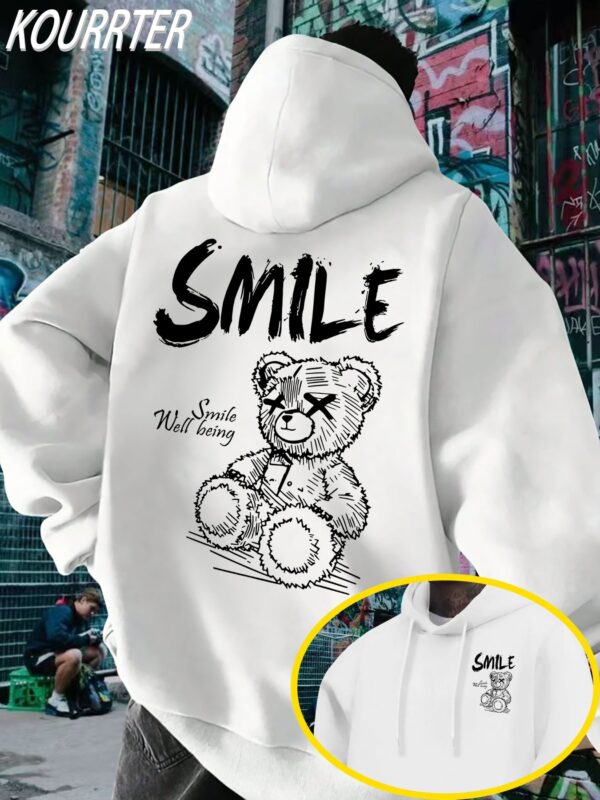 Men'S Fashion New Hot Stamping Pattern Sweatshirt Autumn And Winter Men'S Loose Couple Hooded Casual Jacket.