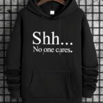 New Hooded Sweatshirt for Spring, Autumn, and Winter, Solid Color Printed Hoodie Top, Loose Fit