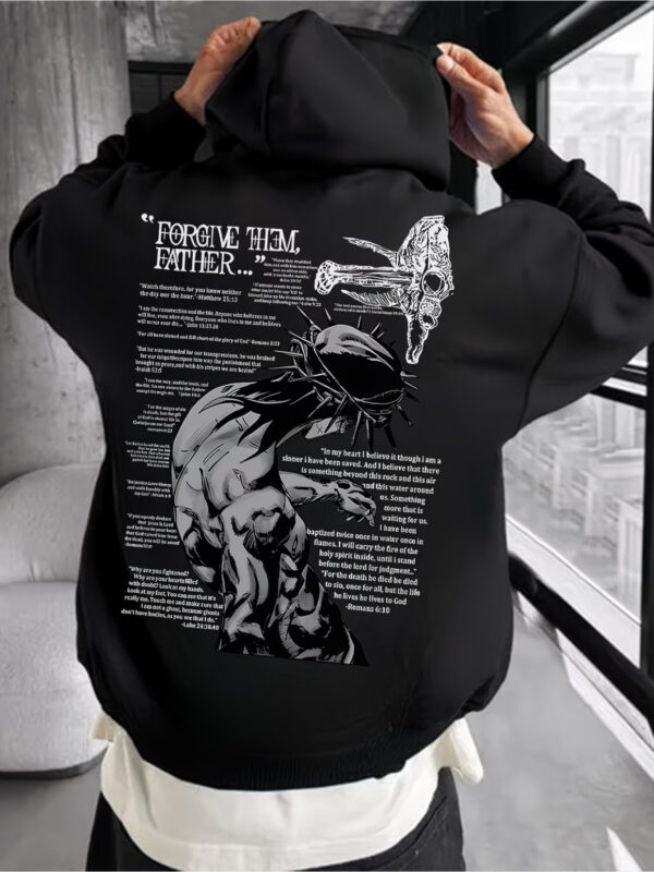 Men'S Hooded Sweatshirt with Pockets - a Unique Religious-Themed Graphic Print Hoodie for Men, Featuring an Adjustable Drawstring Hood, Perfect for Warm Winter Casual Wear Suitable for The Gym And Everyday Use