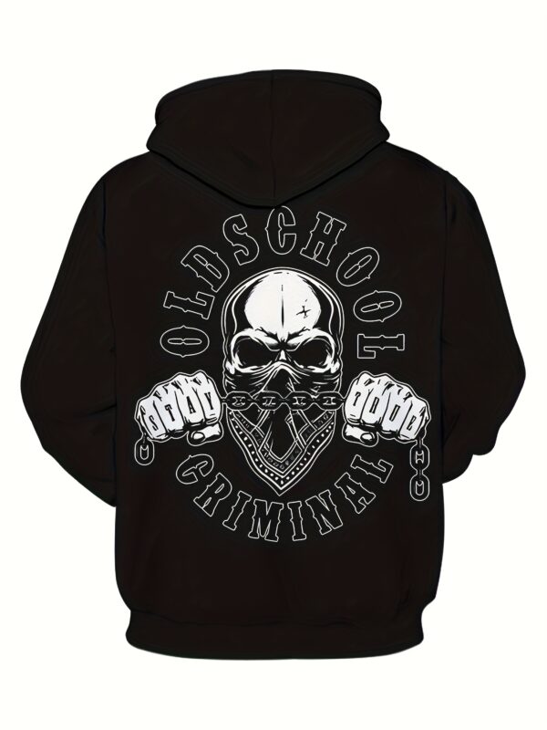 Men's Novelty Hoodie Casual Sweatshirt with Skull Design for Halloween Holiday Party Trendy Comfortable Sweatshirt for Teens.