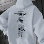 2025 Men's Casual Versatile Style Fashion Hoodie with Death Memorial Letter Print - Kangaroo Pocket, Stretch Fabric, Machine Washable - Perfect for Spring and Autumn Seasons