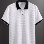 mens casual new shirt textured soft fabric contrast.