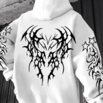 Dark Style Pattern Print Men'S Fashion Hooded Sweatshirt, Casual Versatile Hoodie