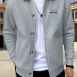 Pearson OBM 2026 Spring/Fall New Lapel Jacket, Trendy Men's Fashion Item, Button-Up Business Simple Waffle Knit Outerwear, High-End Light Luxury Smart Casual Layering