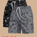 2pcs Set, Bermuda Men's Shorts with Botanical Print, Comfortable Quick-dry Shorts, Breathable Outdoor Beach Vacation Surfing Shorts, Ultra-lightweight Breathable Casual Home Beach Pants