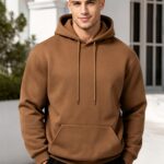 Men'S Casual All-Match Hooded Sweatshirt, Fashionable Kangaroo Pocket, Drawstring, Autumn/Winter Classic Solid Color Long Sleeve Pullover Hoodie, Suitable for Daily Wear, Commuting, And Outdoor Activities