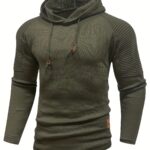 Men's Hooded Solid Color Casual Sport Sweater