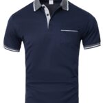 Classic Solid Color Men's Polo Shirt; Breathable High-Quality Ribbed Collar Lapel Shirt; Casual Fashion Knit Short-Sleeve Polo Shirt with Pockets; Business Golf Shirt