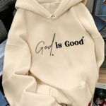 Women'S Winter Coat Autumn Winter New Style Easy Handwritten English Slogan Hooded Sweatshirt Niche Individual Letter Print Casual Versatile Oversized Top Basic Loose Comfortable Daily Commute Hooded Sweatshirt