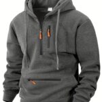 European and American fashion casual autumn and winter hooded sweatshirt with zipper long sleeved Men's and Women's sportswear training outdoor warm fitness jacket sweater