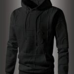 Jacquard Letter Hooded Sweatshirt