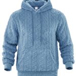 Men'S Warm Fleece sweatshirt | Casual Hooded Style With Slight Stretch Fabric, Stripe Pattern, Zipper Detail, Regular Fit For Teens