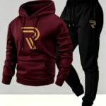 2026 New Arrival. Men'S 250G Heavyweight Hoodie And Fleece-Lined Sweatpants Set with Dribble Print. 2pcs Tracksuit, Featuring Streetwear Style with Drawstring Details. Ideal for Daily Casual Wear