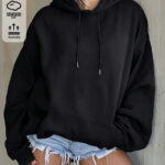 Autumn Winter Women'S Loose Fit Hoodie with Kangaroo Pocket, Retro Y2K Street Style Drawstring Pullover Top