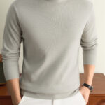 Katemar CRRTMARO Autumn/Winter Knitted 3D Solid Color Half-Turtleneck Sweater, Basic Knit Pullover, Men's Fashion Long-Sleeve Knitwear DM