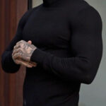 New Casual Wear Black Slim Fit Long Sleeve Turtleneck Minimalist Sweater Men'S Knitwear