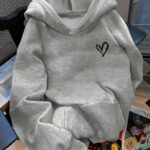 This Is A Heart Pattern Design Trendy Sweatshirt Woman's Hoodie High Quality Thick Sweatshirt Autumn Winter Wear for Casual Outings And Gifts for Friends