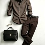 Autumn And Winter New Men'S Fashion Versatile Long-Sleeve Shirt And Pants Set, Comfortable Fabric, Exquisite Artistic Printed Patterns, Suitable for Outdoor Sports, Everyday Casual Office Commuting, And Attending Gatherings