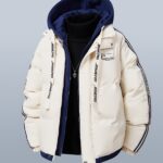 A Stylish And Cozy Hooded Jacket for Men, Featuring a Faux Two-Piece Design, Perfect for Winter