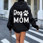 This Is a Dog Mom Paw Print Themed Trendy Hoodie Women'S Hoodie High Quality Thickened Hoodie Casual Streetwear for Autumn Winter Daily Wear Gift for Dog Lovers