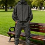 2pcs Men's Full-Zip Hoodie - Front Zipper Design Warm Sweatshirt, Loose Lightweight Jacket Suitable for Fitness, Men's Activewear Set