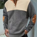 Spring/Autumn 2025 1pc Men'S Casual Stand-Up Collar Sweatshirt Patchwork New Fashion Outdoor Long Sleeve Shirt Men'S Clothing