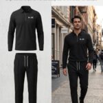 Men'S Lapel Waffle Check Long Sleeve Suit Casual Street Autumn Winter Warm Letter BLACK Print Design
