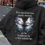 Butterfly and Inspirational Text Pattern Hoodie, Easy to Create a Casual Sense of Personality, Suitable for Daily Commuting, Casual Outings, Holiday Wear, Drawstring Design Hooded Sweatshirt, Suitable for Winter and Autumn Wear, Women's