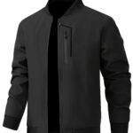 Men'S Casual Jacket, Spring Fall Jacket, Utility Jacket, Zipper Pockets, Chest Pocket Patchwork Craft, Outdoor Windproof Multi-Pocket Top, Suitable for Spring Fall Hiking, Fishing And City Commuting, Durable Fabric, Regular Fit