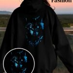 Wolf Pattern Print Women's Fashion Versatile Hoodie