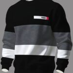 Men'S Fashion Round Neck Sweatshirt with Random Print, Regular Fit Comfortable Top, Versatile for Daily Outings