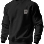 Men's New Raglan Sleeve Crew Neck Sweatshirt, Minimalist Style BRHND Box Letter Print, Casual Versatile Fashion Pullover