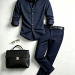 Autumn and Winter New Men's Fashion Versatile Long-sleeve Shirt and Pants Set, Comfortable Fabric, Exquisite Artistic Printed Patterns, Suitable for Outdoor Sports, Everyday Casual Office Commuting, and Attending Gatherings.